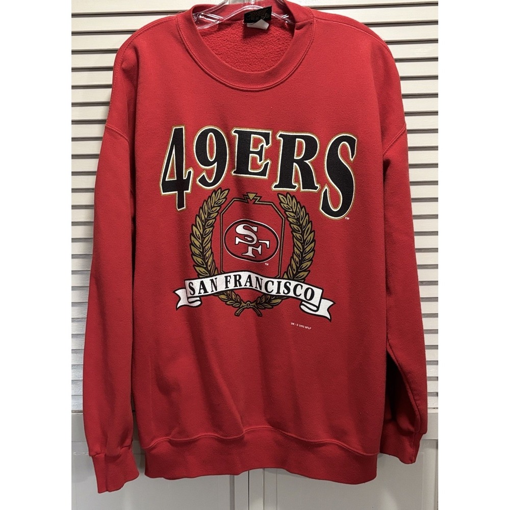 Vintage Home Team San Francisco 49ers Graphic Logo Sweatshirt Size XL Red/Blk 93